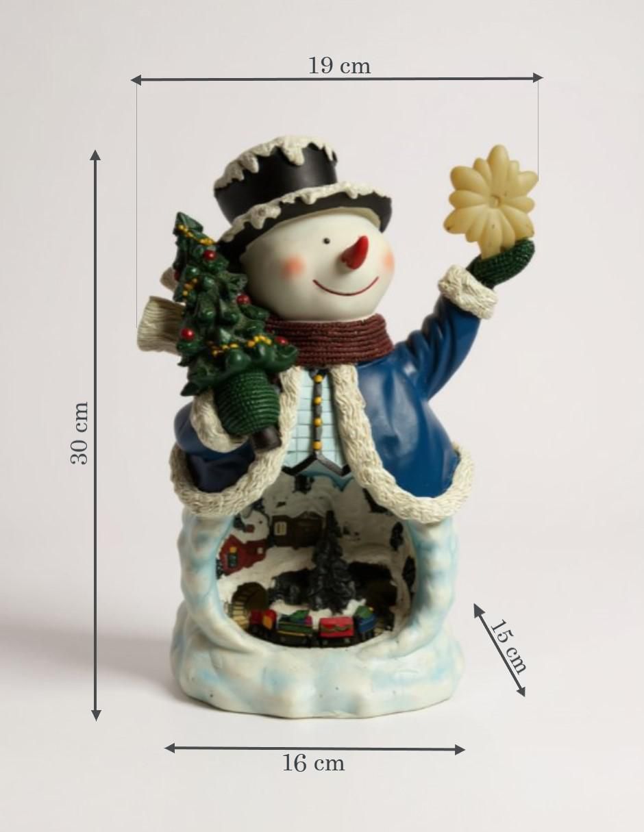 Figura decorativa de muñeco nieve Navidad de resina 6