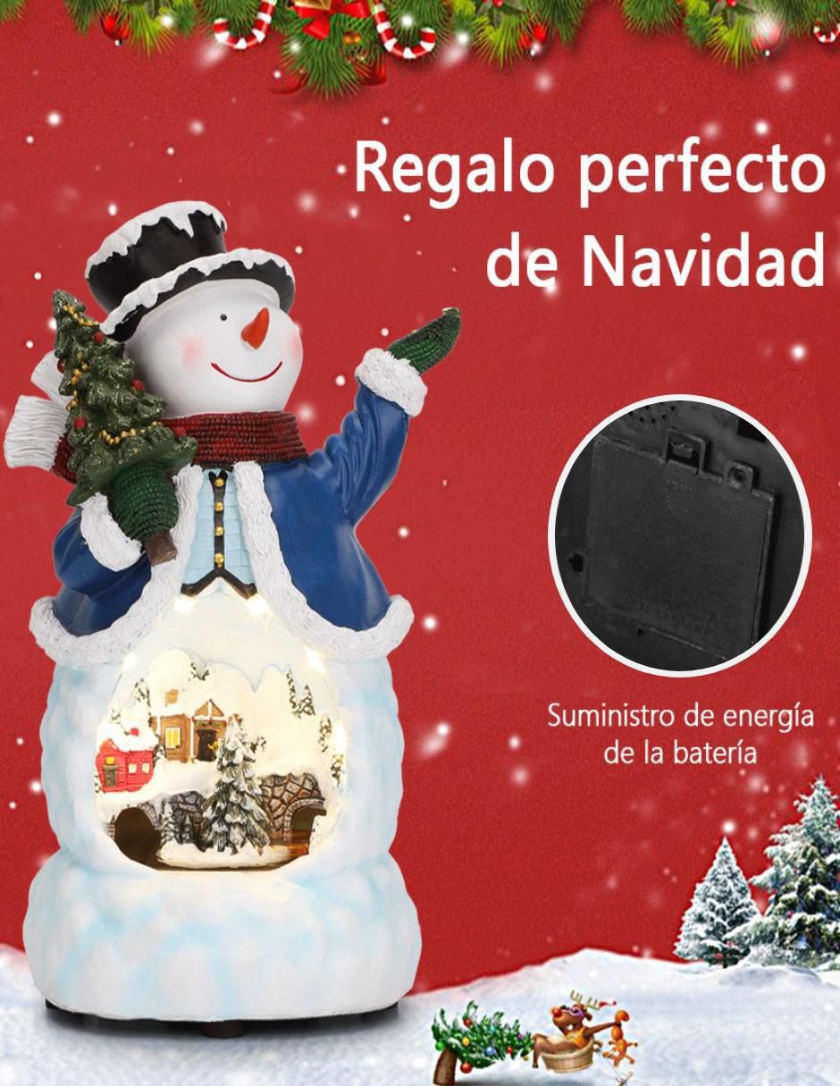 Figura decorativa de muñeco nieve Navidad de resina