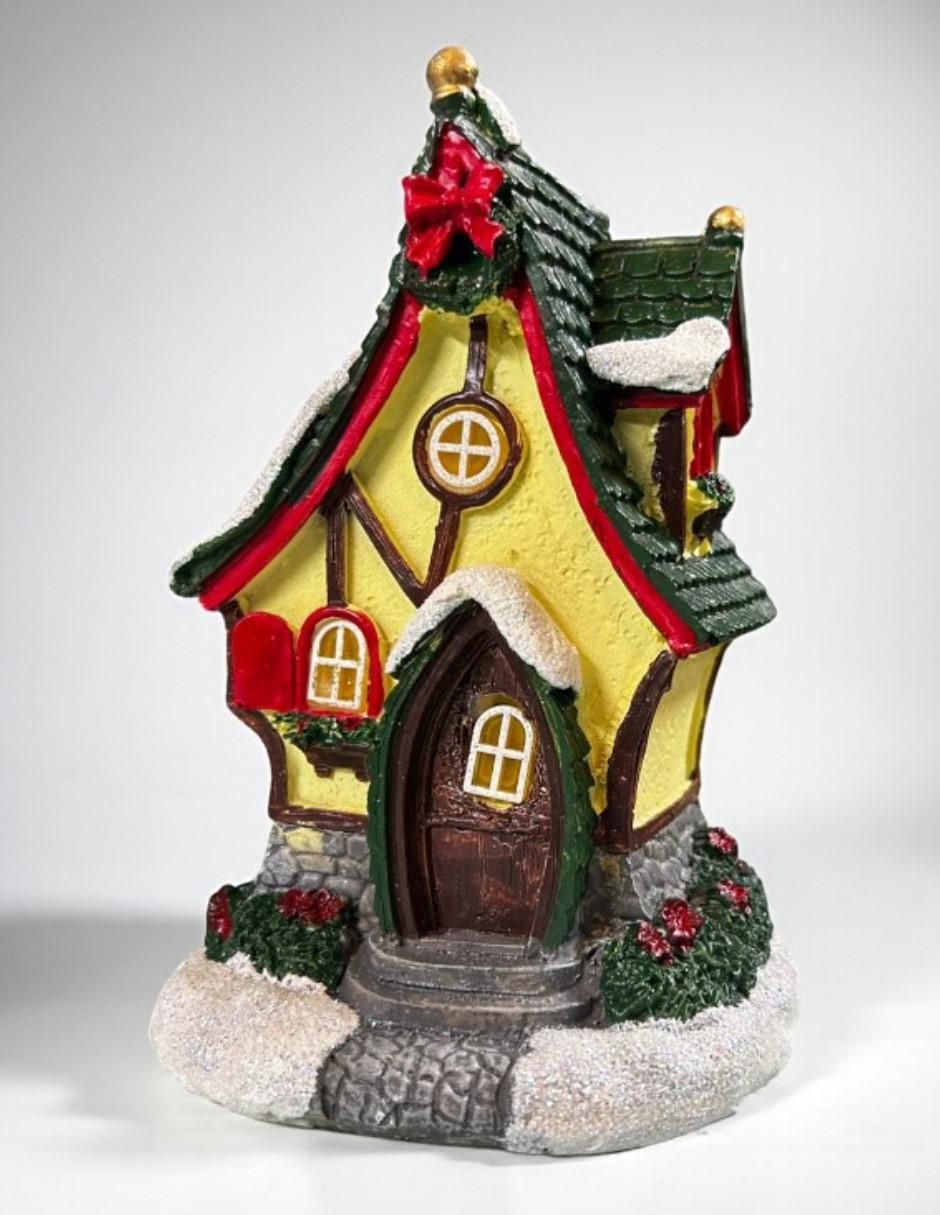 Figura decorativa de casa Navidad Casa Navideña de resina
