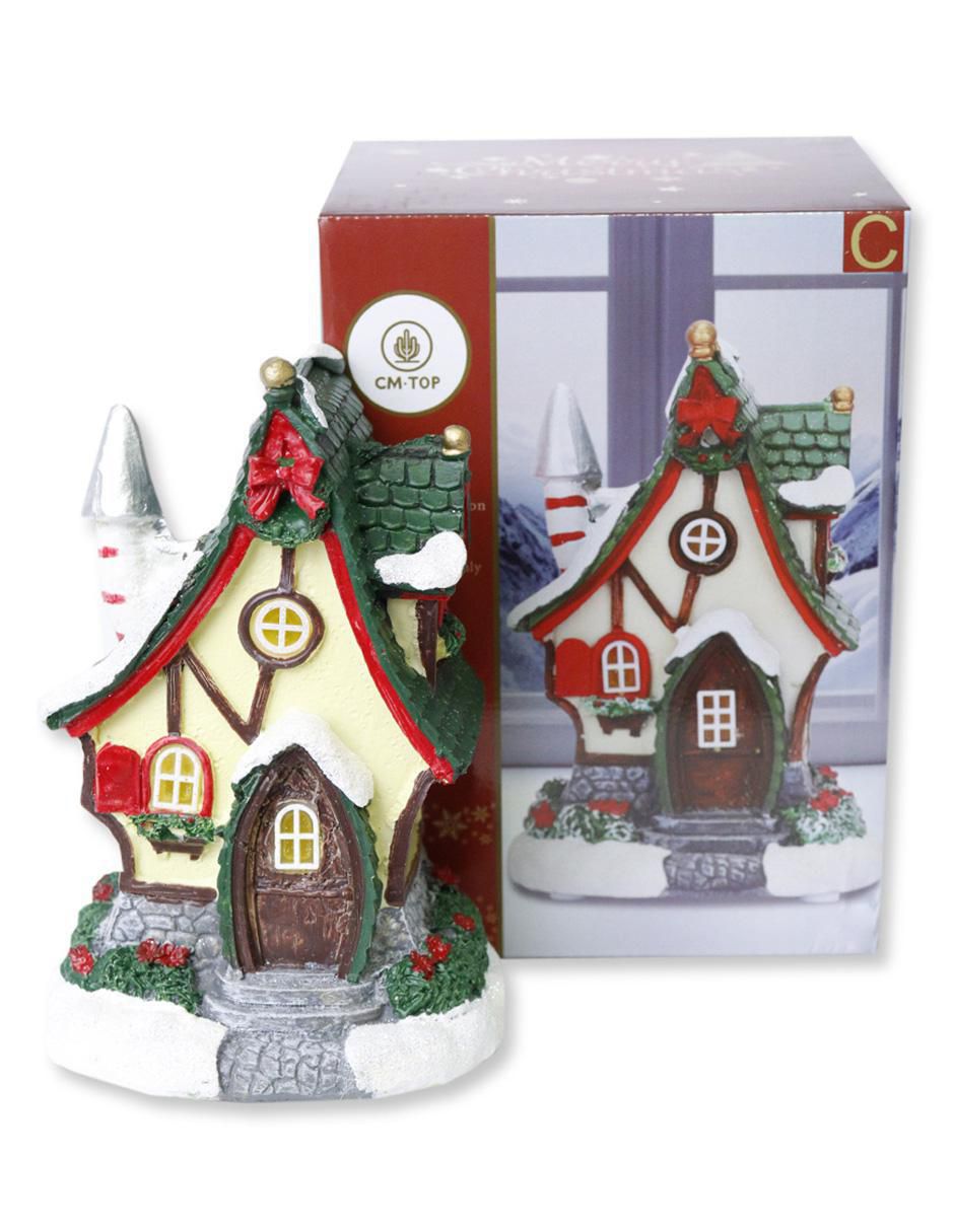 Figura decorativa de casa Navidad Casa Navideña de resina