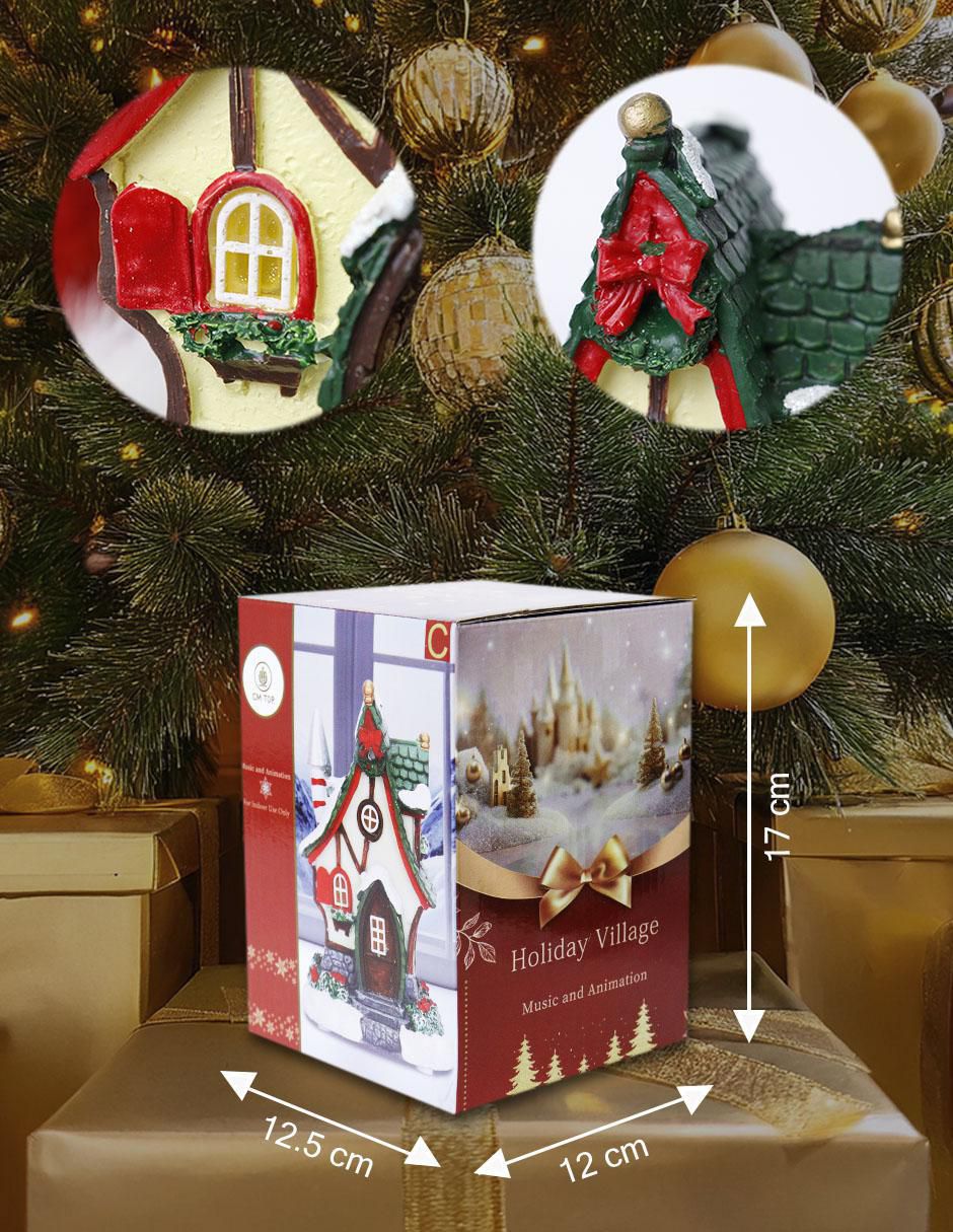 Figura decorativa de casa Navidad Casa Navideña de resina