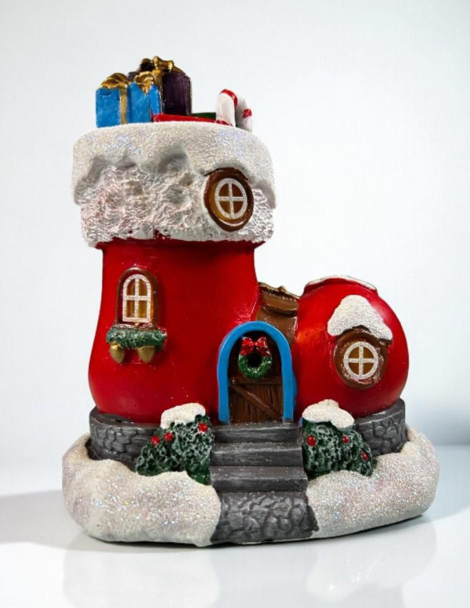 Figura decorativa de bota Navidad de resina Figura decorativa de bota Navidad de resina