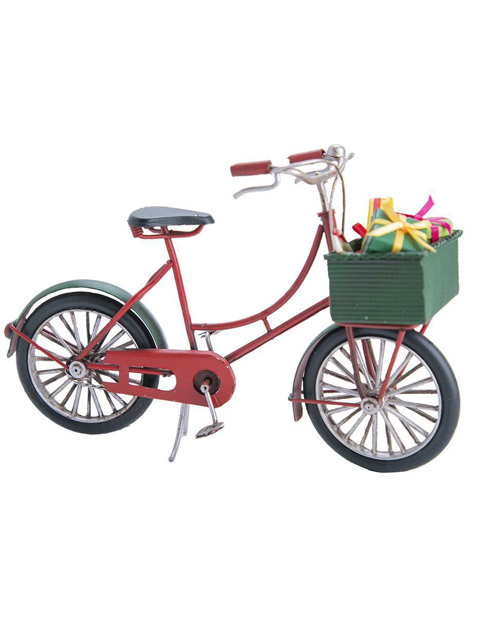 Figura decorativa de bicicleta Navidad de metal