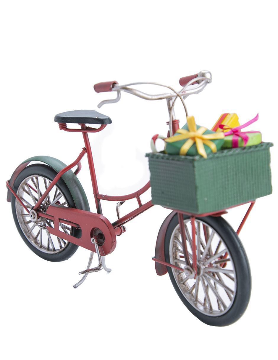 Figura decorativa de bicicleta Navidad de metal