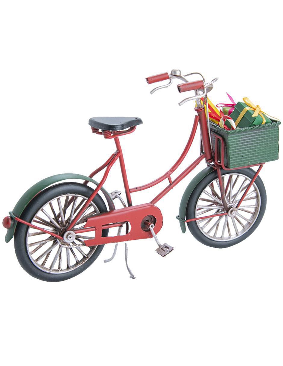 Figura decorativa de bicicleta Navidad de metal
