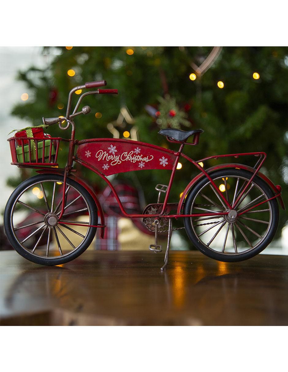 Figura decorativa de bicicleta de metal