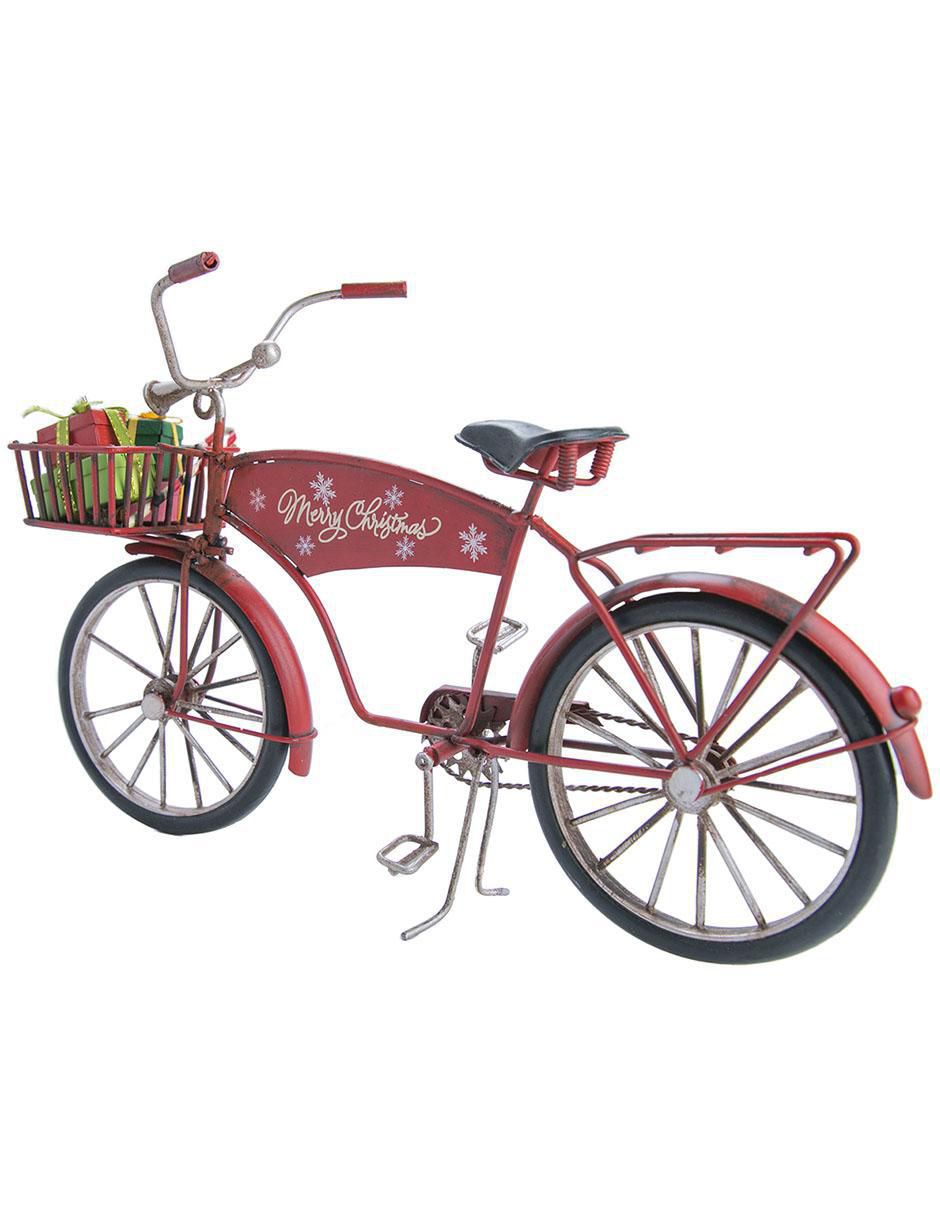 Figura decorativa de bicicleta de metal