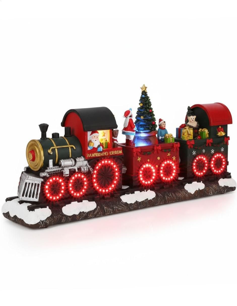 Figura decorativa de tren Navidad Tren Navideño de resina