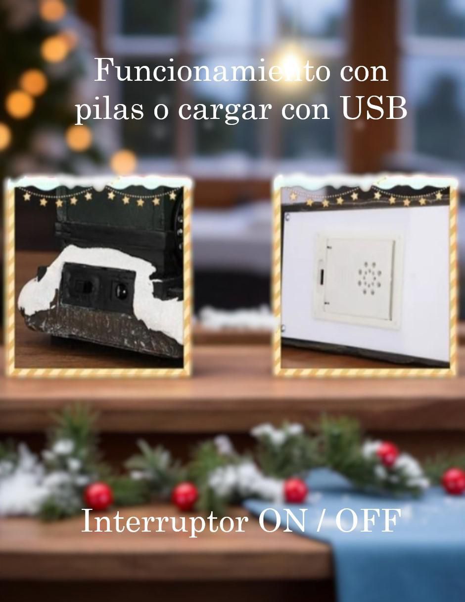 Figura decorativa de tren Navidad Tren Navideño de resina
