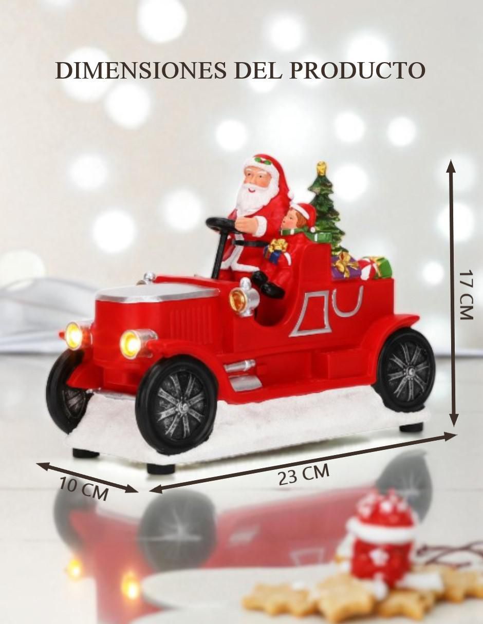 Figura decorativa navideña Navideña De Carrito De Santa Claus de resina 4