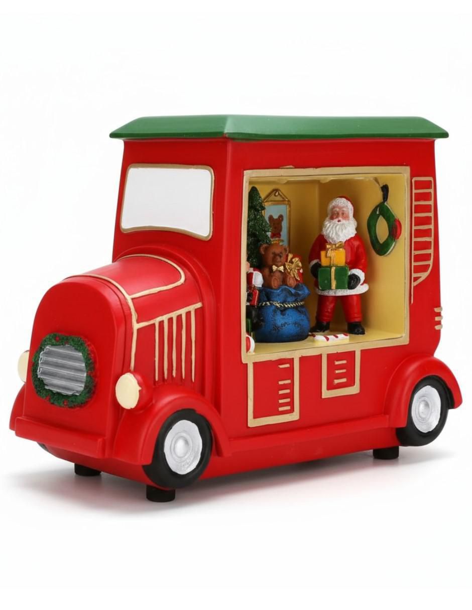 Figura decorativa navideña Navideña Coche De Santa de resina