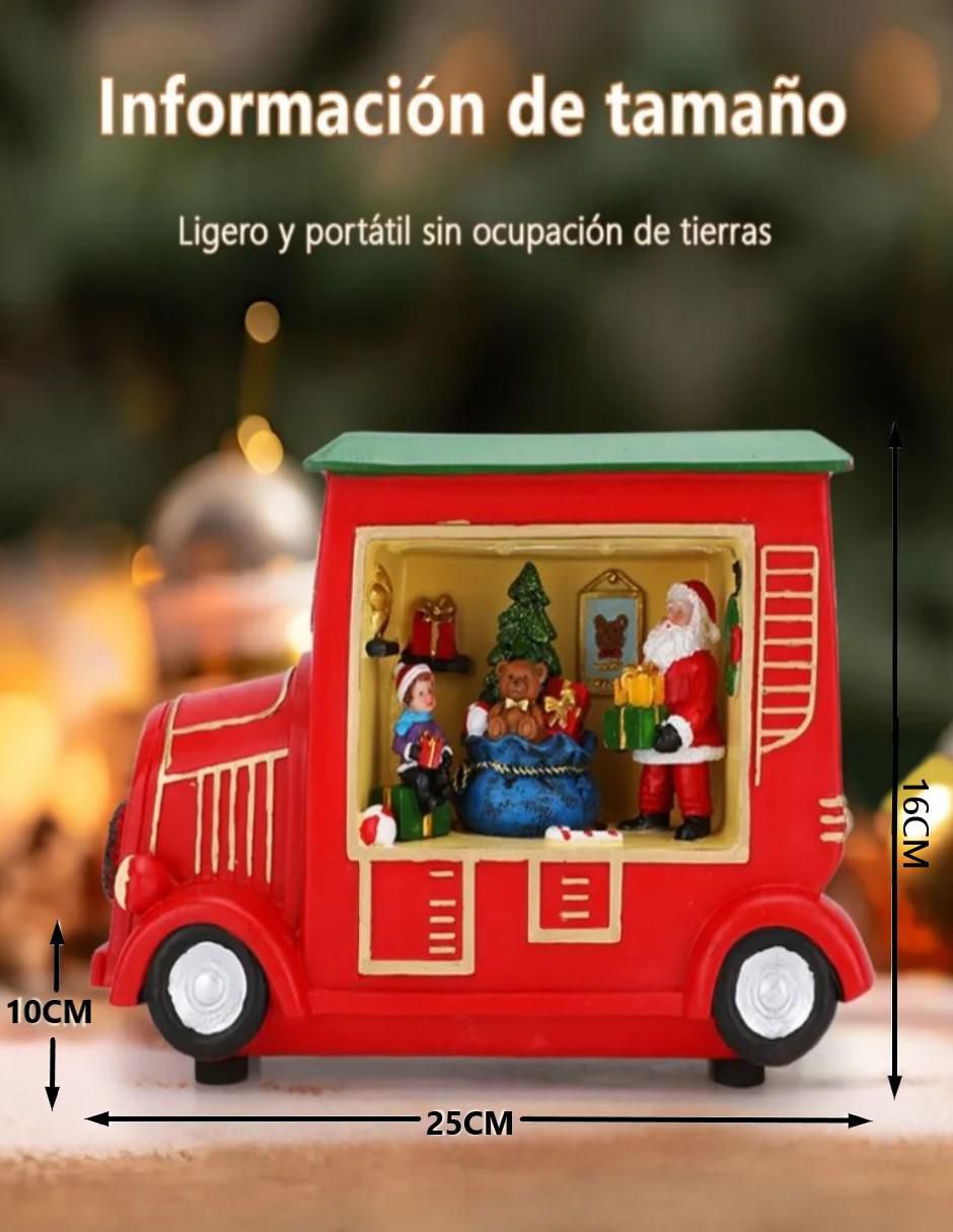 Figura decorativa navideña Navideña Coche De Santa de resina 4