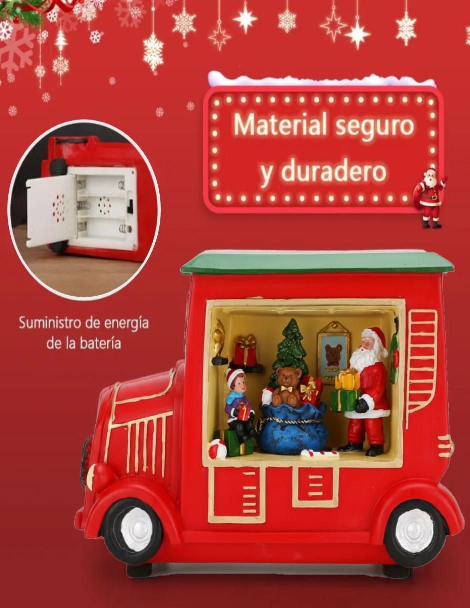 Figura decorativa navideña Navideña Coche De Santa de resina 3