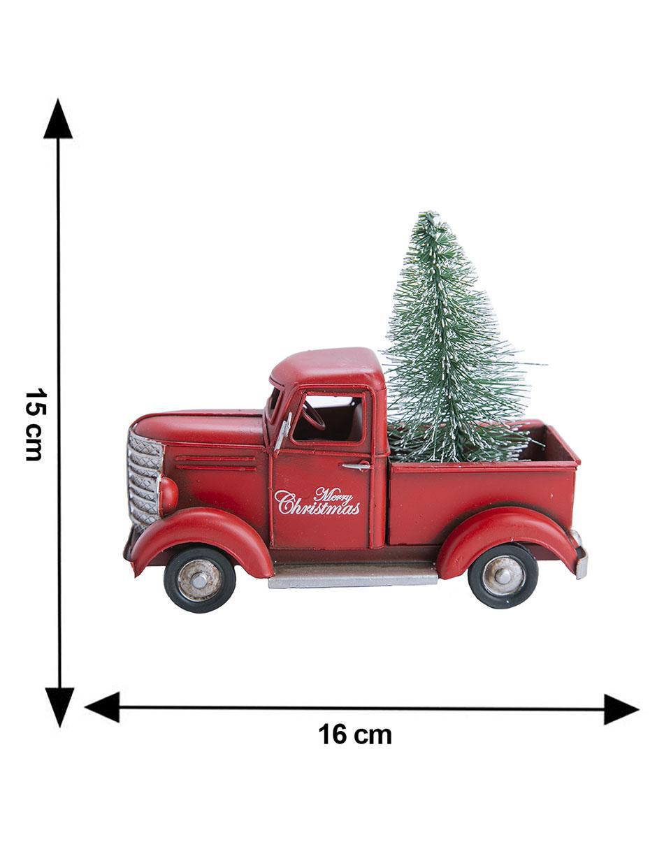 Figura decorativa navideña de camioneta de metal 5