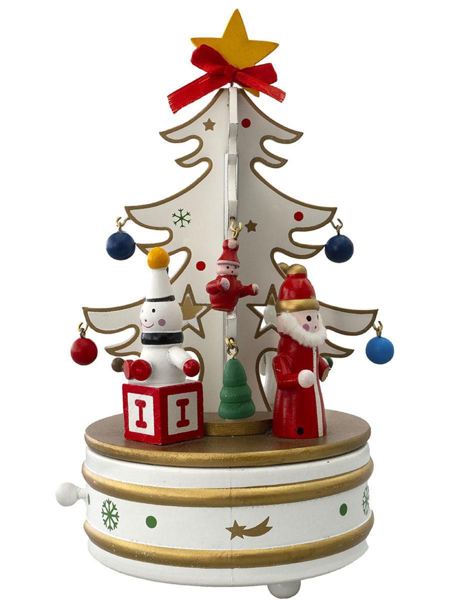 Caja musical de árbol navidad Navidad de madera Caja musical de árbol navidad Navidad de madera