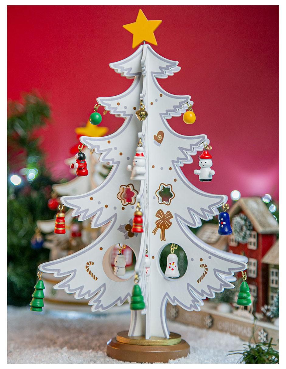 Figura decorativa de árbol navidad Navidad de madera
