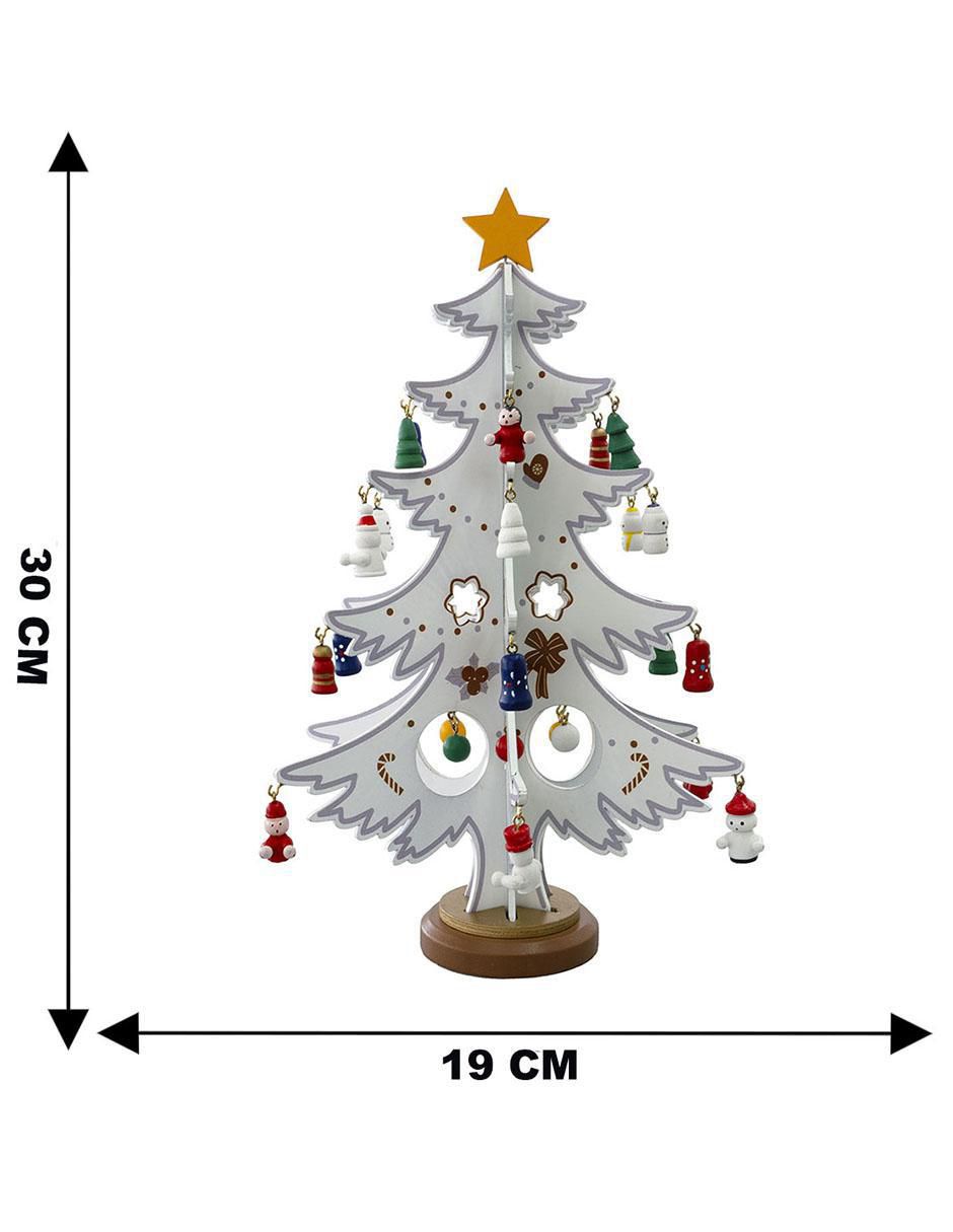 Figura decorativa de árbol navidad Navidad de madera 5