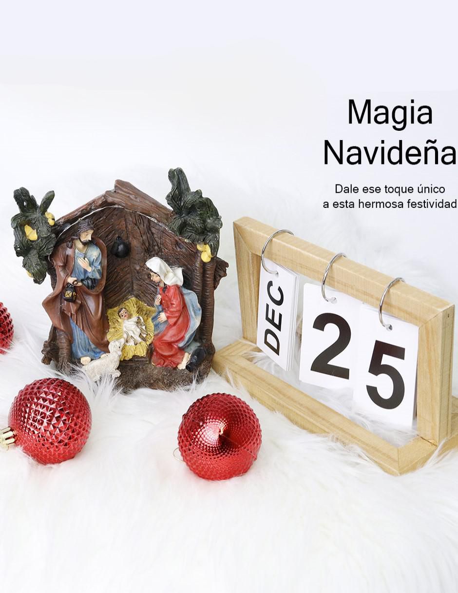 Figura decorativa navideña Pesebre Con Luces de resina 2