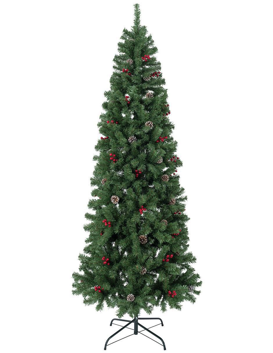 Árbol de navidad Tipo Lápiz con Berries Y Piñas