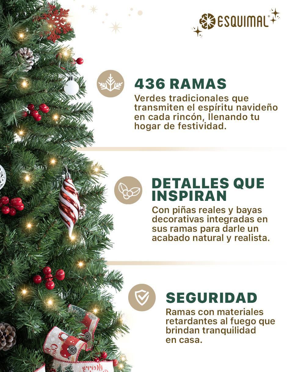 Árbol de navidad Tipo Lápiz con Berries Y Piñas 2