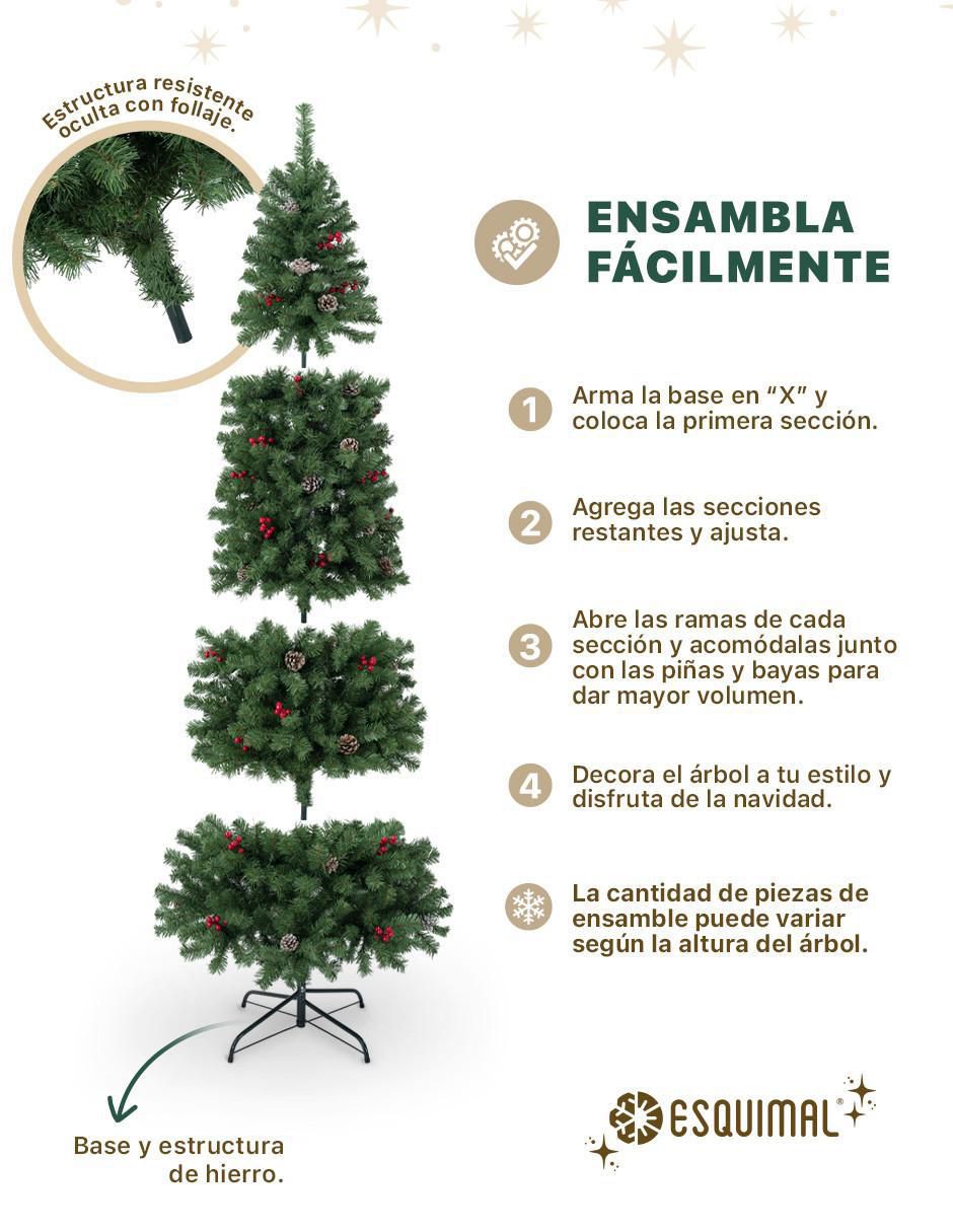 Árbol de navidad Tipo Lápiz con Berries Y Piñas 4