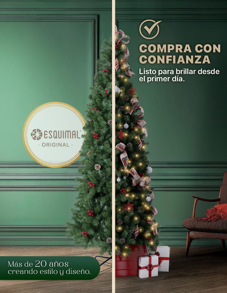 Árbol de navidad Tipo Lápiz con Berries Y Piñas 5