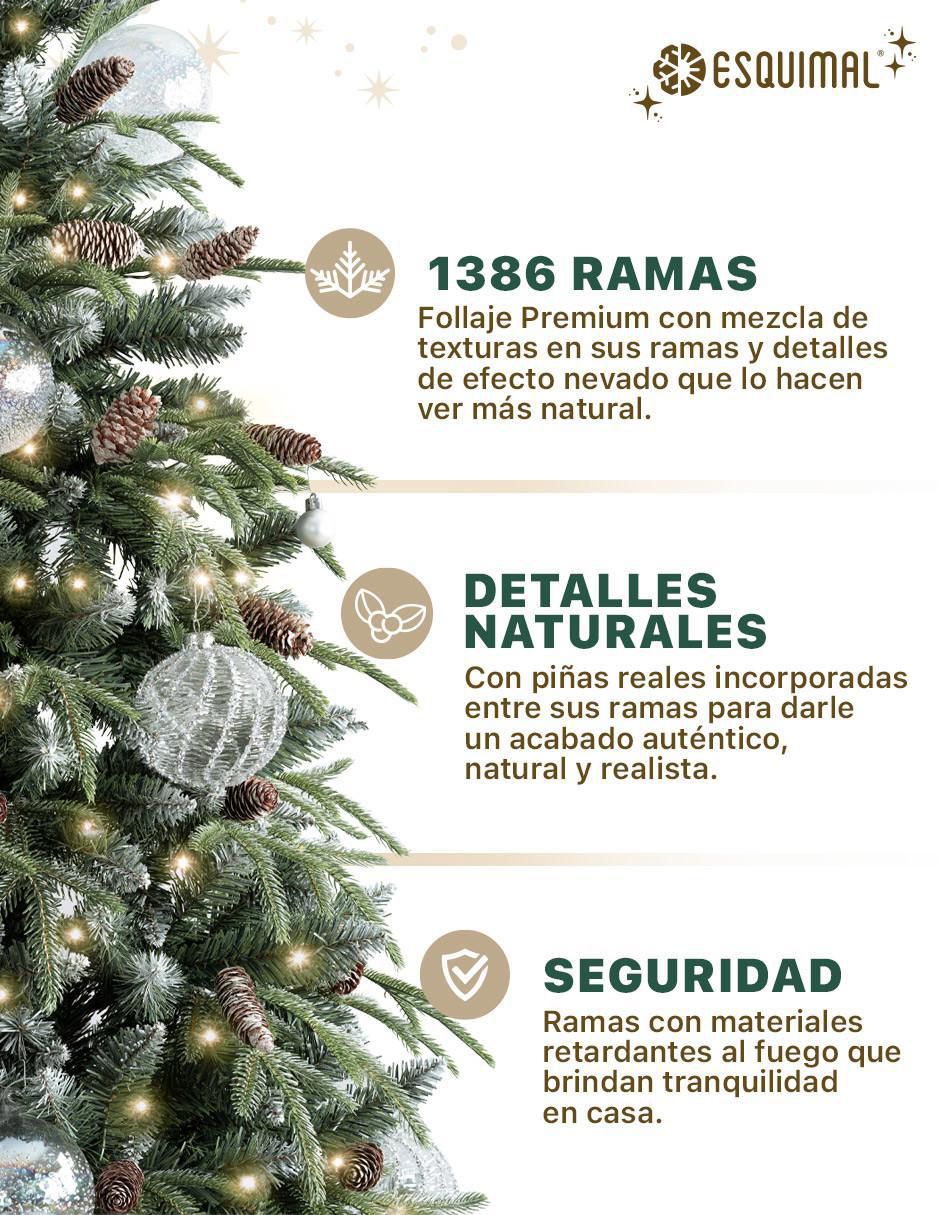 Árbol de navidad Tipo Lápiz Nevado con Berries y Piñas 2