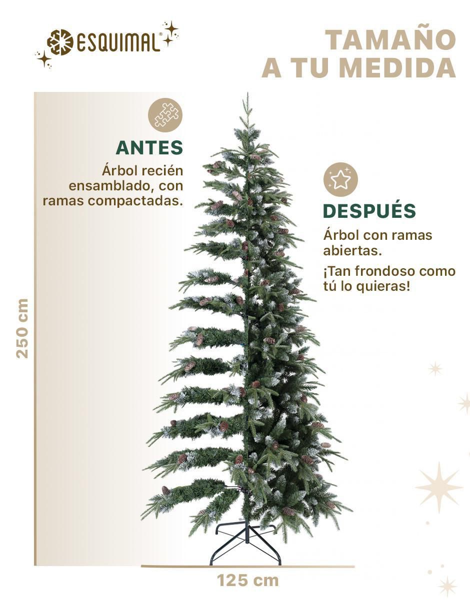 Árbol de navidad Tipo Lápiz Nevado con Berries y Piñas 6