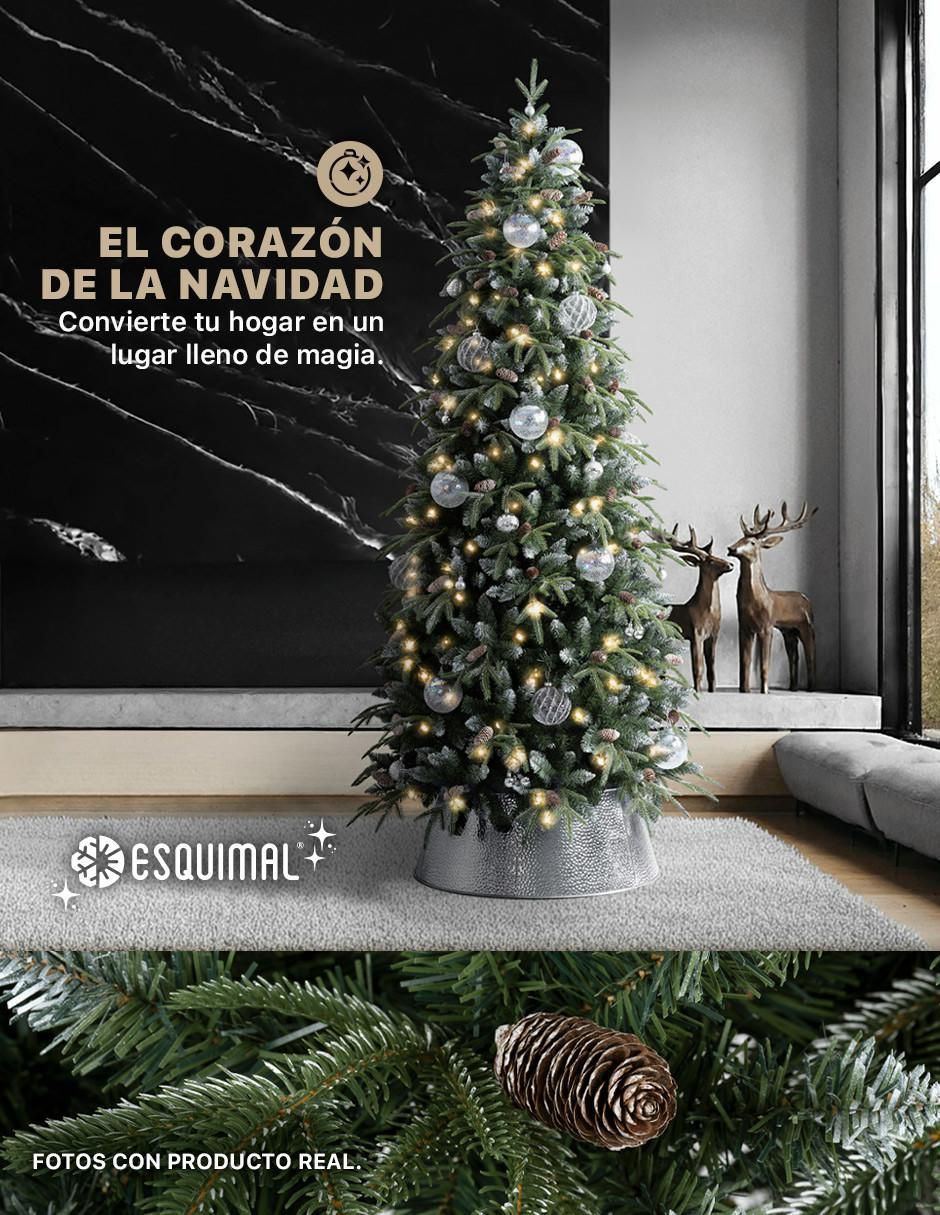 Árbol de navidad Tipo Lápiz Nevado con Berries y Piñas 3