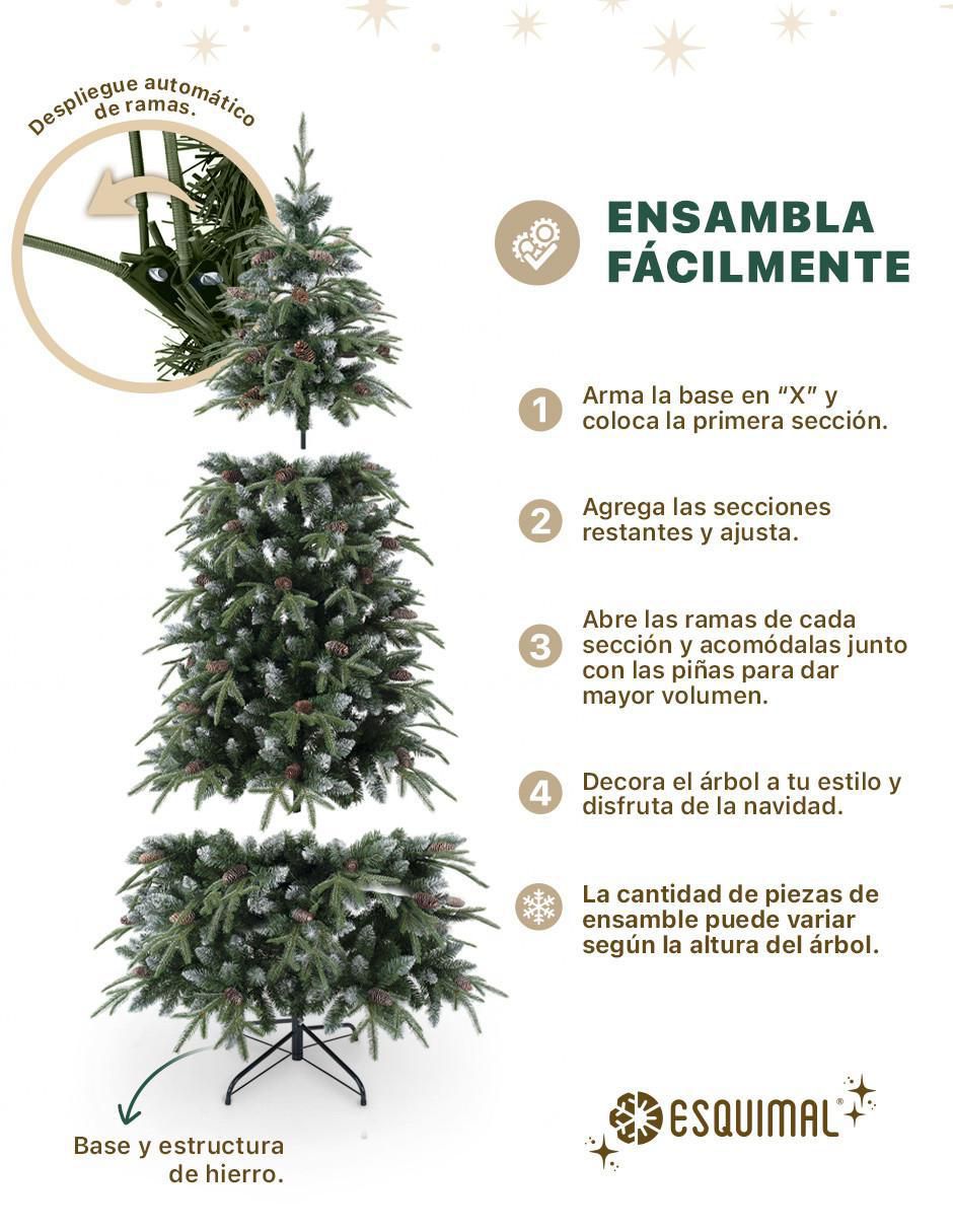 Árbol de navidad Tipo Lápiz Nevado con Berries y Piñas 4