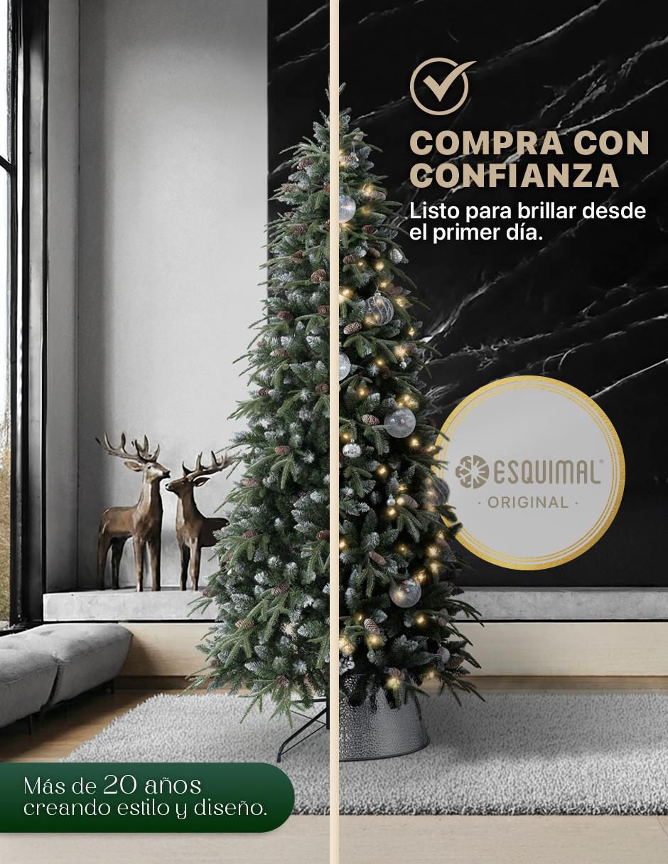 Árbol de navidad Tipo Lápiz Nevado con Berries y Piñas 5