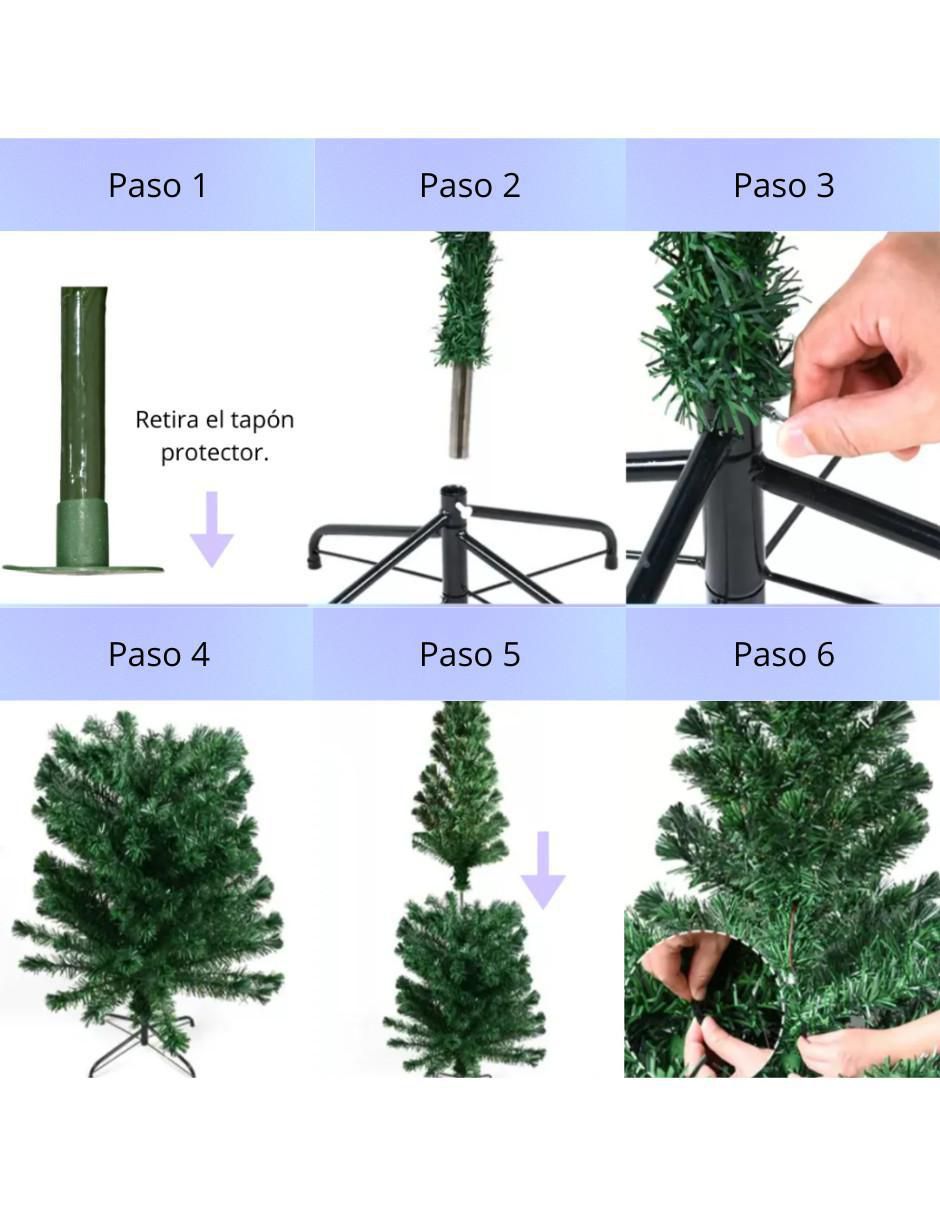 Árbol de navidad de plástico con 150 luces 5