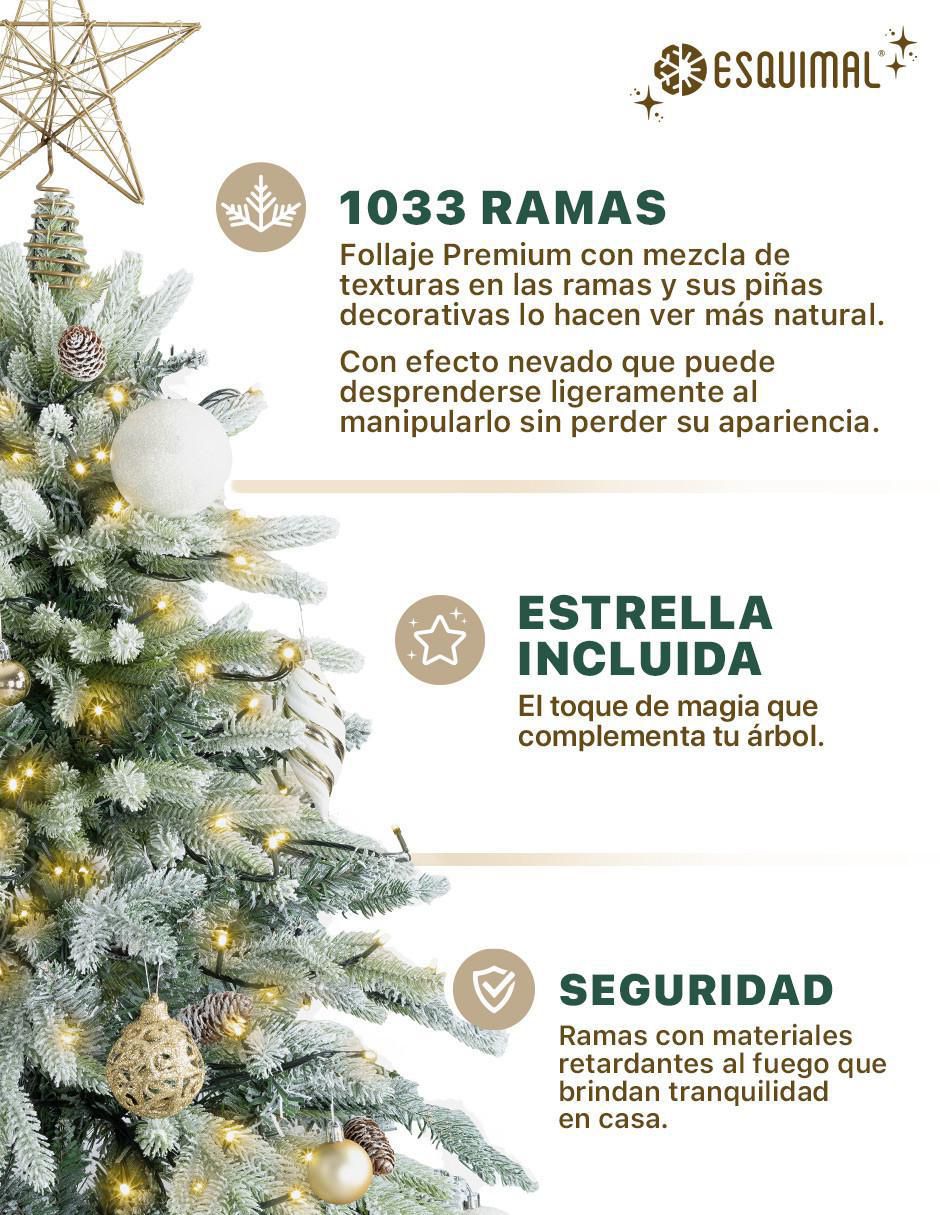 Árbol de navidad Nevado con Pie de Árbol y Estrella 2