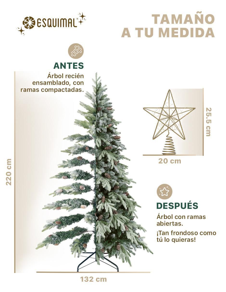 Árbol de navidad Nevado con Pie de Árbol y Estrella 6