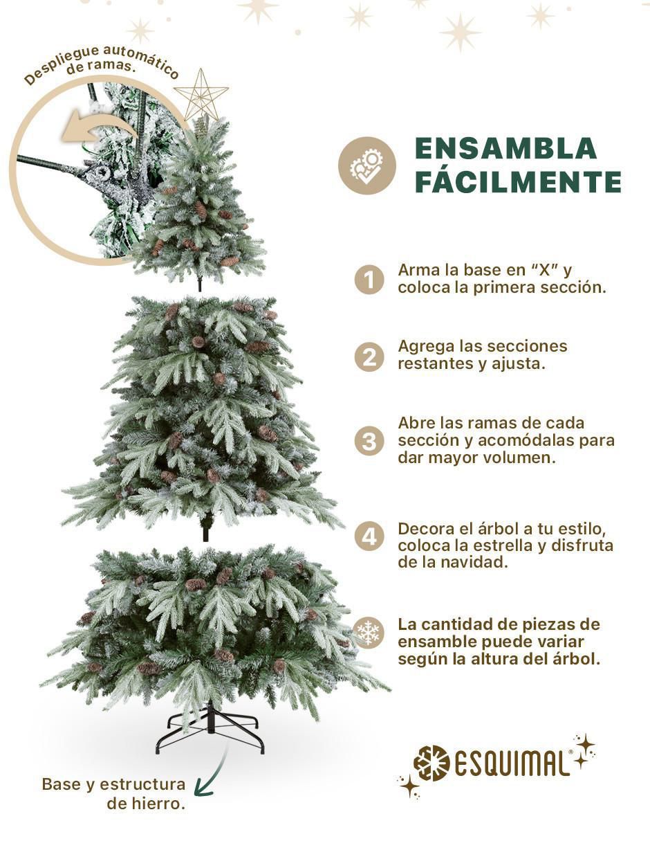 Árbol de navidad Nevado con Pie de Árbol y Estrella 4