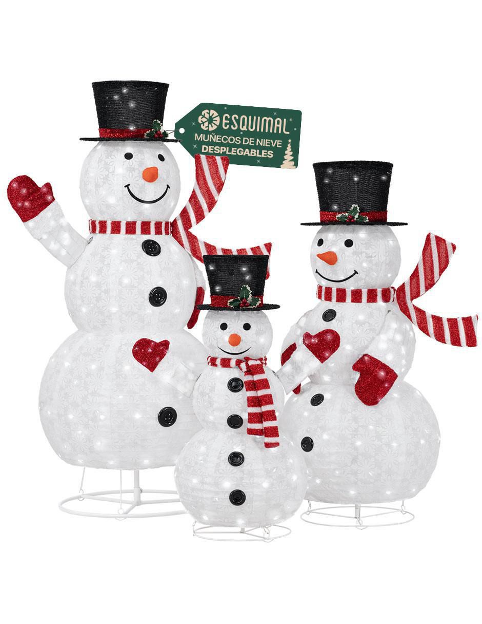 Figura decorativa navideña Familia De Muñecos De Nieve Iluminados Figura decorativa navideña Familia De Muñecos De Nieve Iluminados