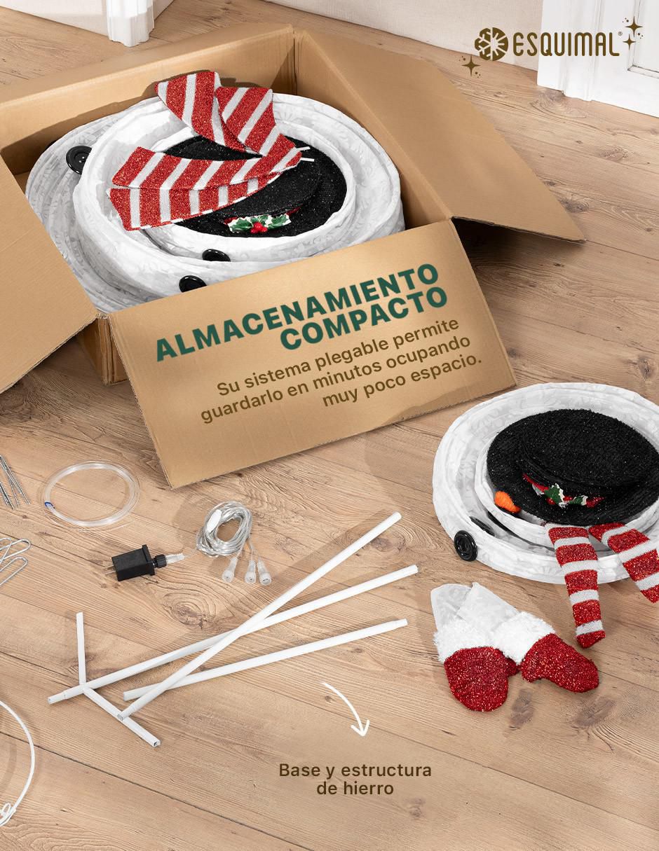 Figura decorativa navideña Familia De Muñecos De Nieve Iluminados 4