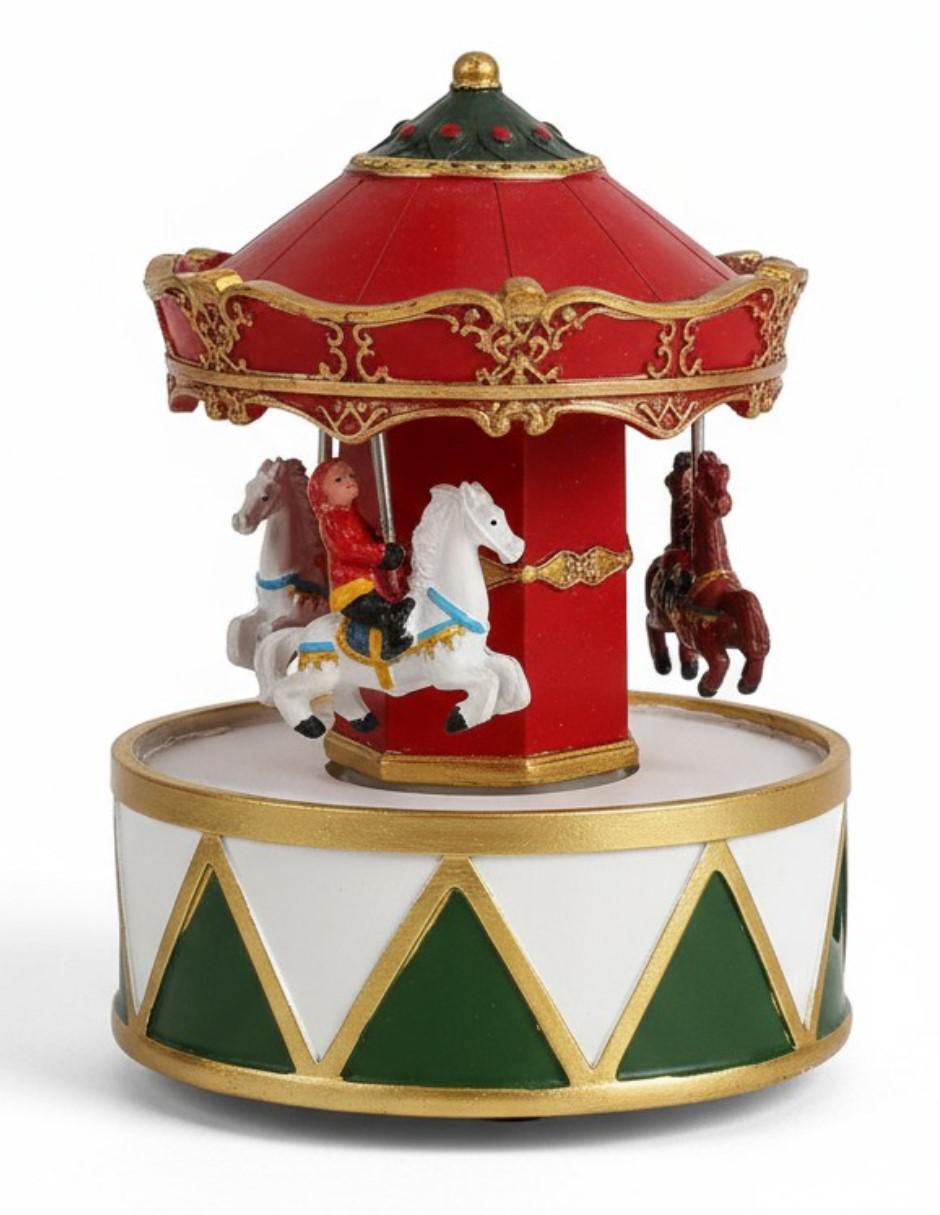 Figura decorativa de carrusel Carrusel Musical Con Luces de resina Figura decorativa de carrusel Carrusel Musical Con Luces de resina