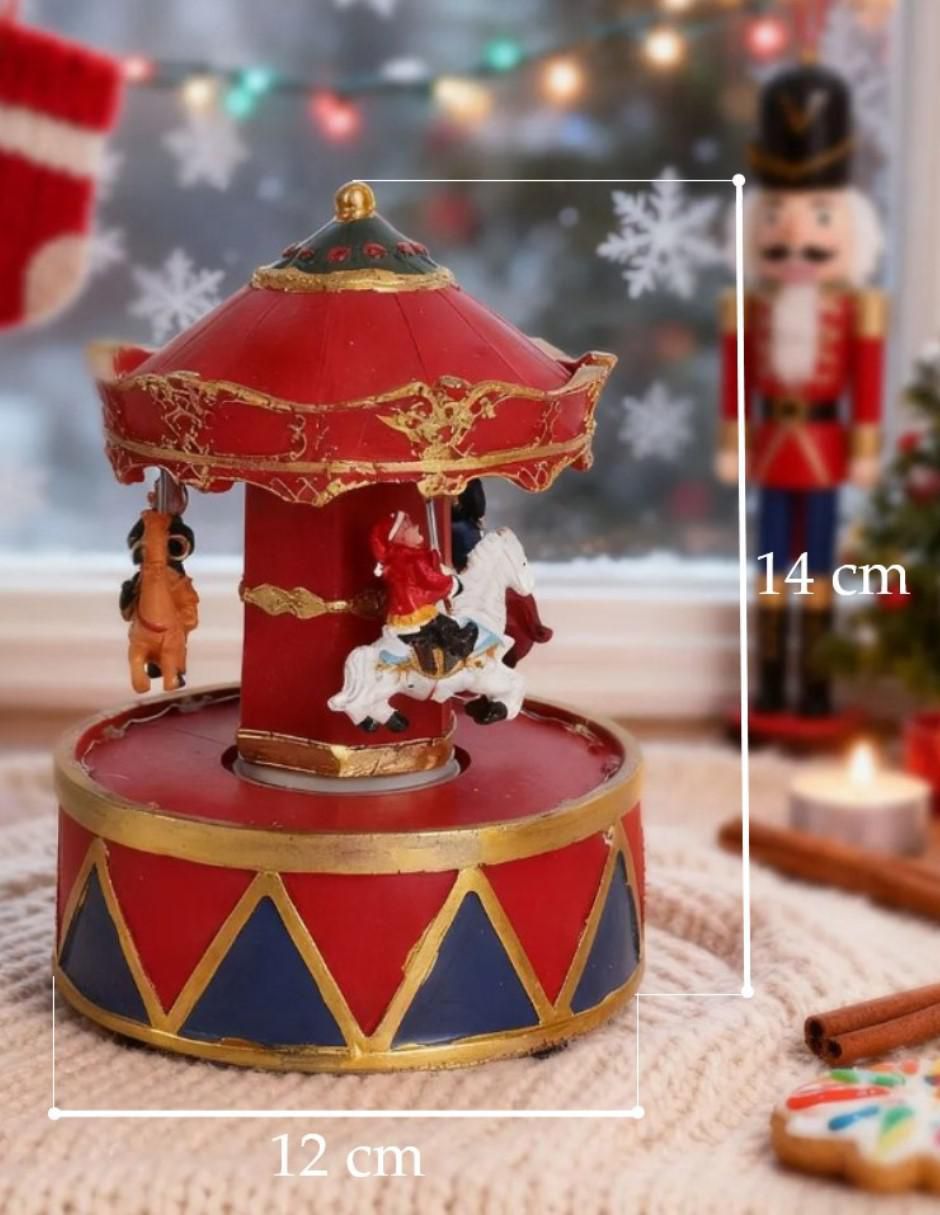 Figura decorativa de carrusel Carrusel Musical Con Luces de resina 6