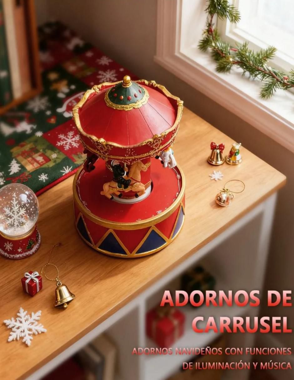 Figura decorativa de carrusel Carrusel Musical Con Luces de resina 5