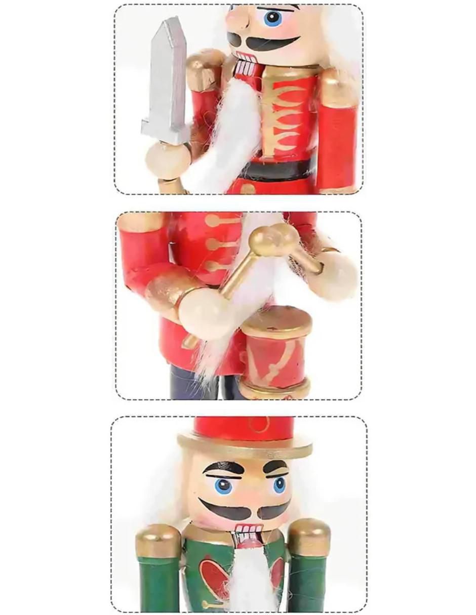 Set de figura decorativa de cascanueces de madera