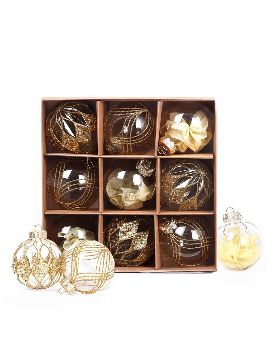 Set de esfera navideña con 9 piezas