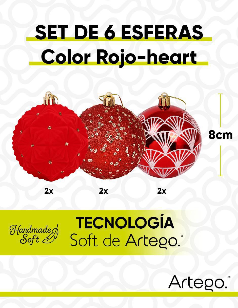 Set de esfera navideña con 6 piezas 6