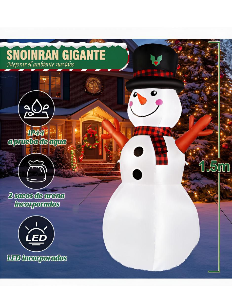 Inflable decorativo forma de muñeco de nieve Xtellar