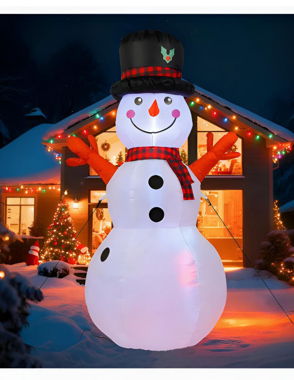 Inflable decorativo forma de muñeco de nieve Xtellar
