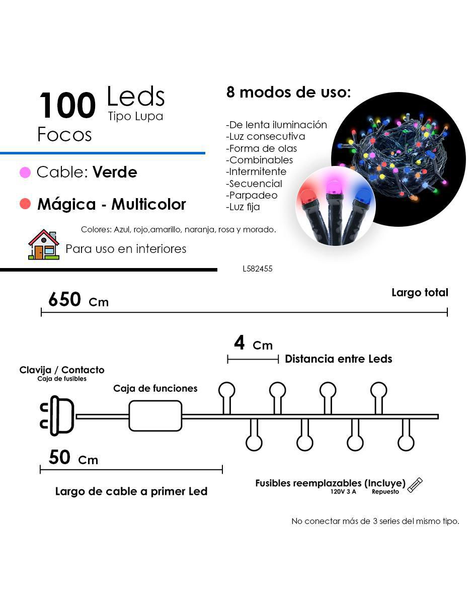Serie led Serie Navideña con 100 focos 2