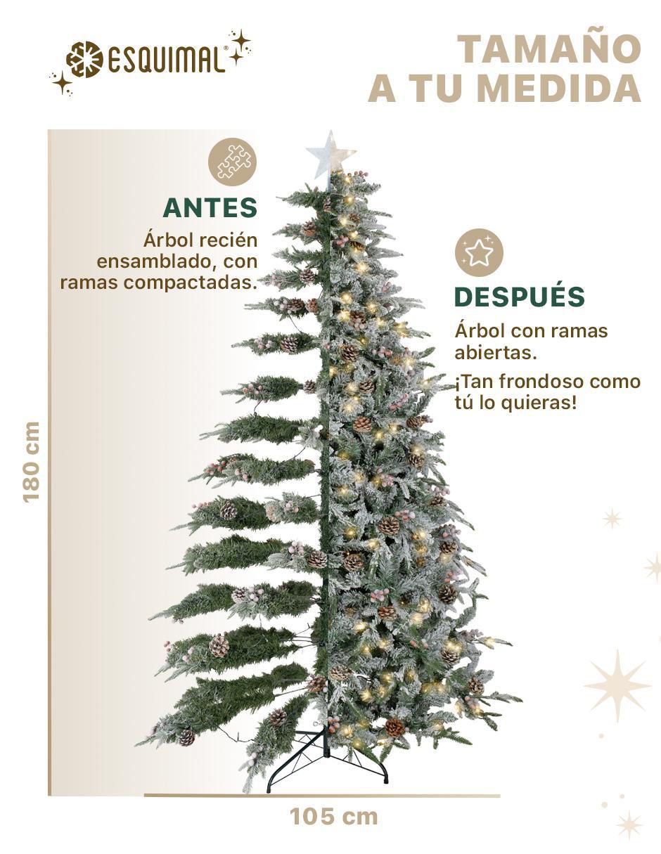 Árbol de navidad Nevado con Frutos y Estrella con 250 luces 5