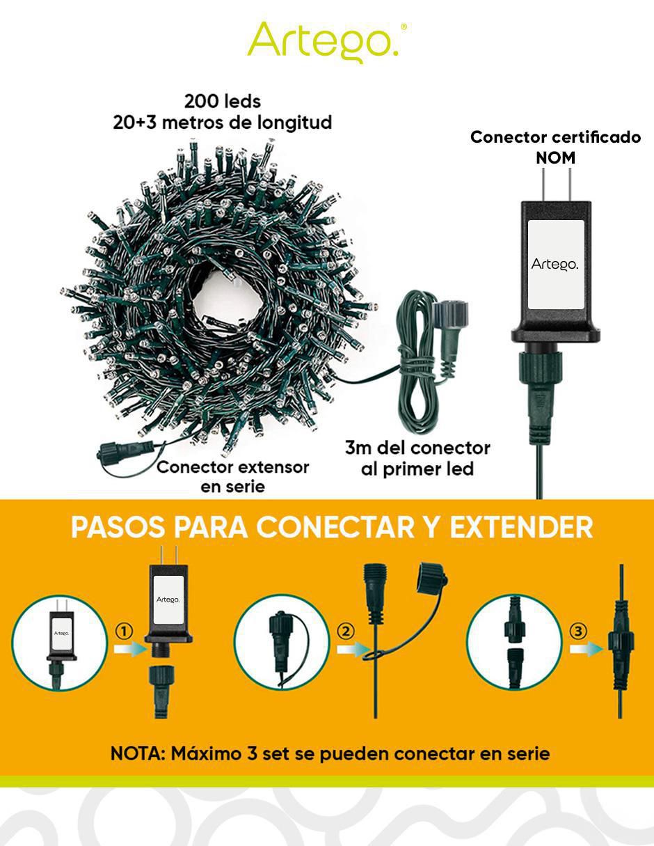Serie funciones LED Luces de Navidad con 200 focos 5