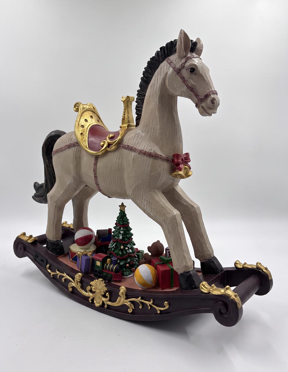 CABALLO NAVIDEÑO CON MUSICA Y LED 50 CM 1