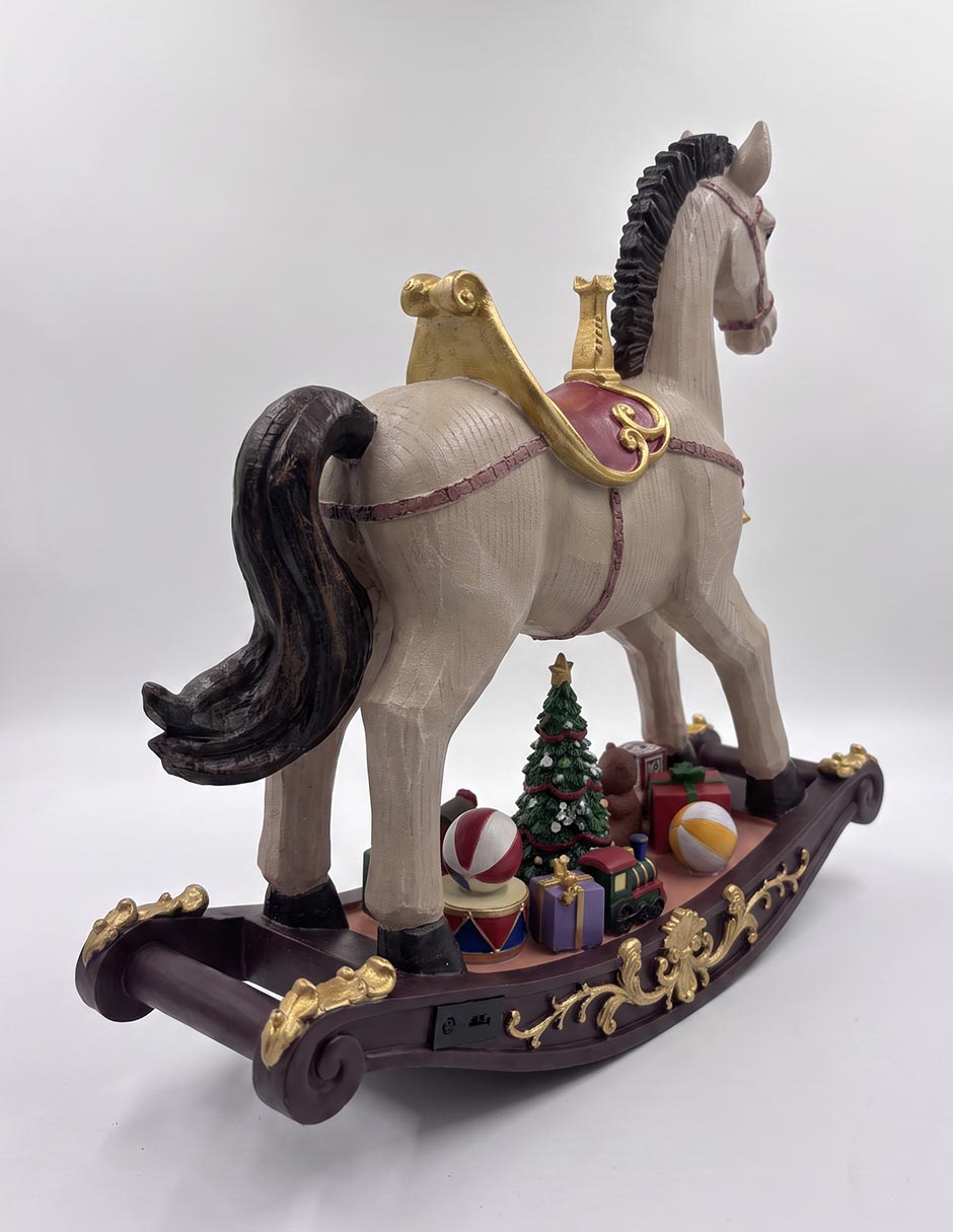 CABALLO NAVIDEÑO CON MUSICA Y LED 50 CM 2